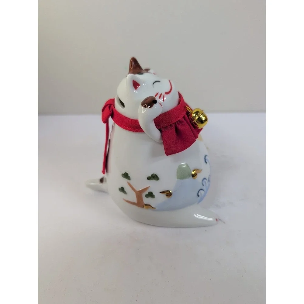 Japanese Lucky Cat Coin Box Maneki Neko Piggy Bank Auspicious Ceramic